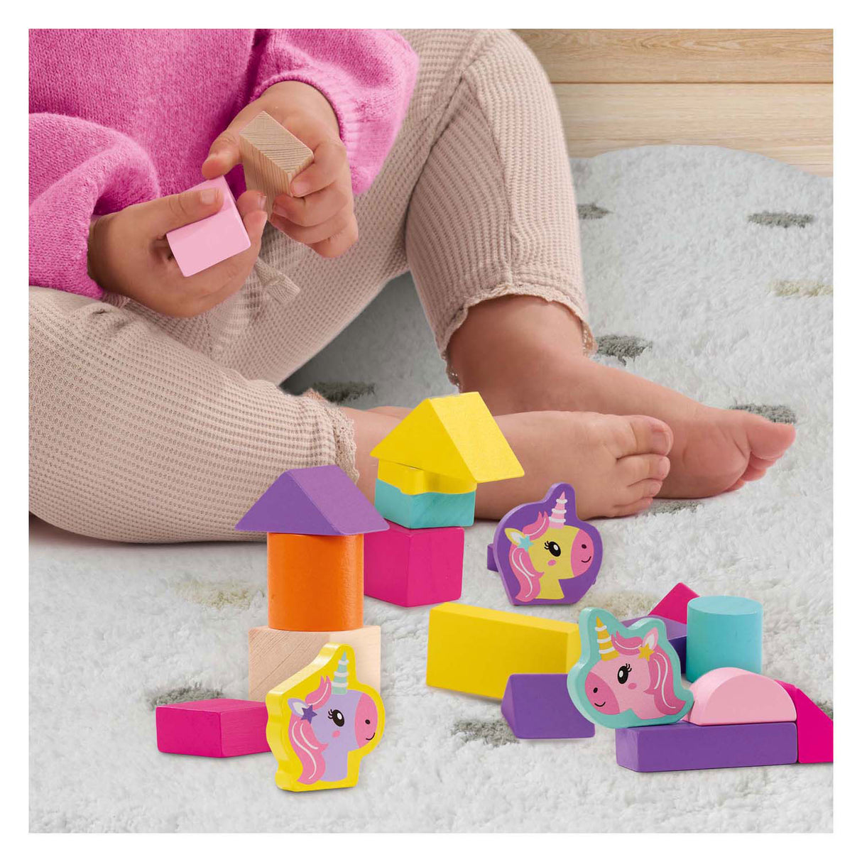 Ses Holzbausteng Unicorn, 52 Stéck.
