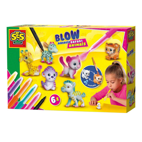 Ses blow airbrush peresa - safari živali, 6 kos.