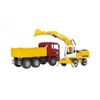 Bruder 2751 mann lastebil med liebherr kran
