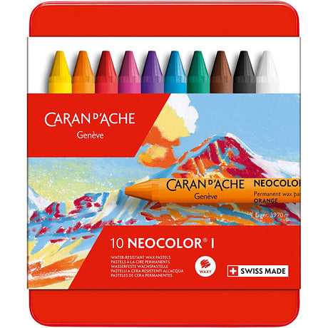 Caran dache caran d'ache neocolor i, l: 10 cm, deck 8,5 mm, verschidde Faarwen, 10 Stéck 1 Këscht