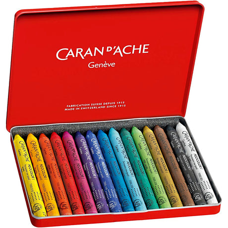 Caran dache caran d'ache neocolor i, l: 10 cm, deck 8,5 mm, verschidde Faarwen, 15 Stéck 1 Këscht