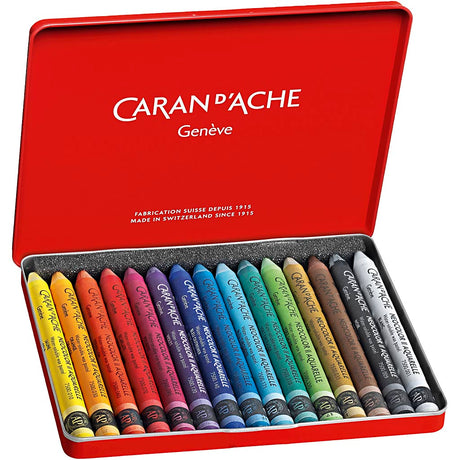 Caran dache caran d'ache neocolor ii, l: 10 cm, deck 8,5 mm, verschidde Faarwen, 15 Stéck 1 Këscht