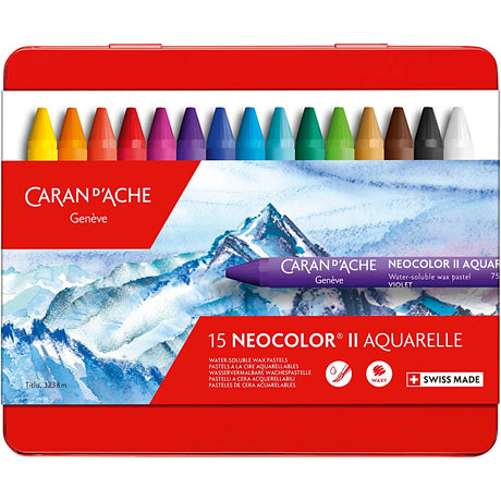 Caran dache caran d'ache neocolor ii, l: 10 cm, deck 8,5 mm, verschidde Faarwen, 15 Stéck 1 Këscht