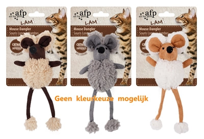 AFP Mouse Dangler Lamswol med Catnip Assorti