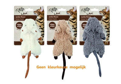 AFP Jumbo Muis Crinkle Lamwol med Catnip Sorti