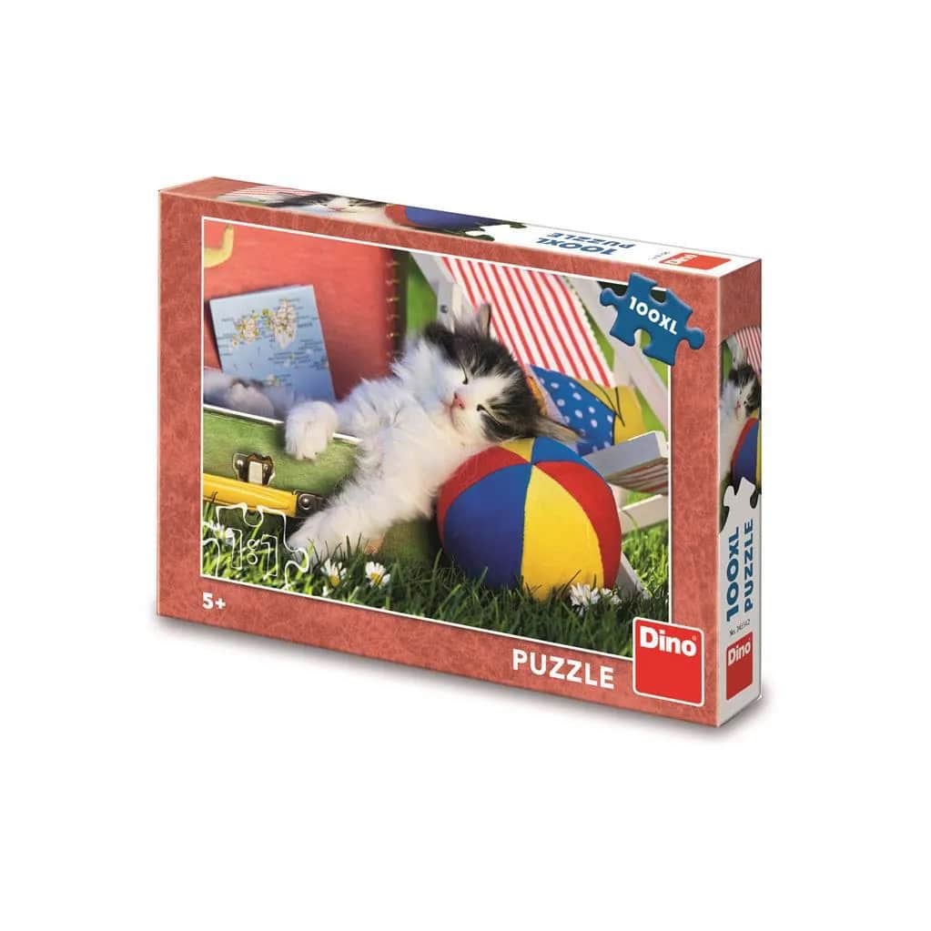 Dinotoys Dino Puzzel - e schlofe Kitten - 100 xl Stécker