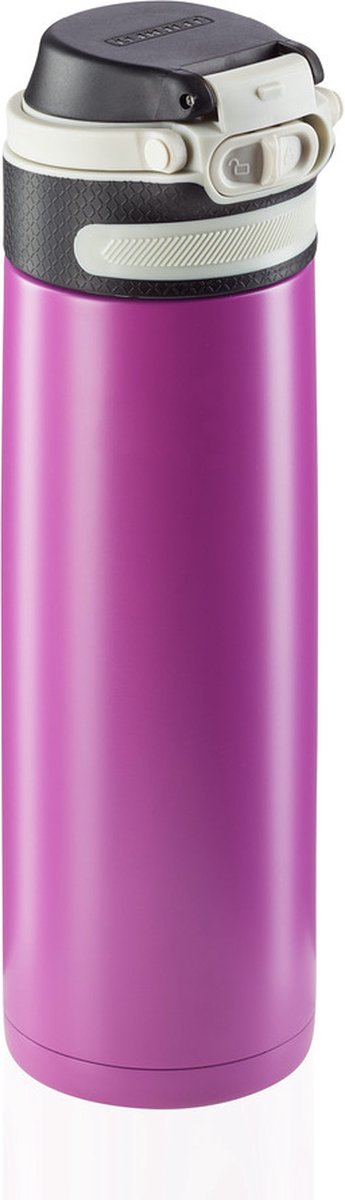 Leifheit Thermos Flip Coupe - 600 ml - Edelstol - purpur