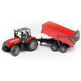 Bruder Massey Ferguson Traktor rot 7480 mit Anhänger