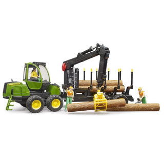 Bruder tractor John Deere 1210e with tree trunk grab