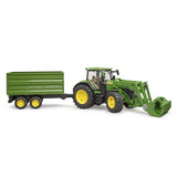 Bruder tractor John Deere 7R 350 with trailer