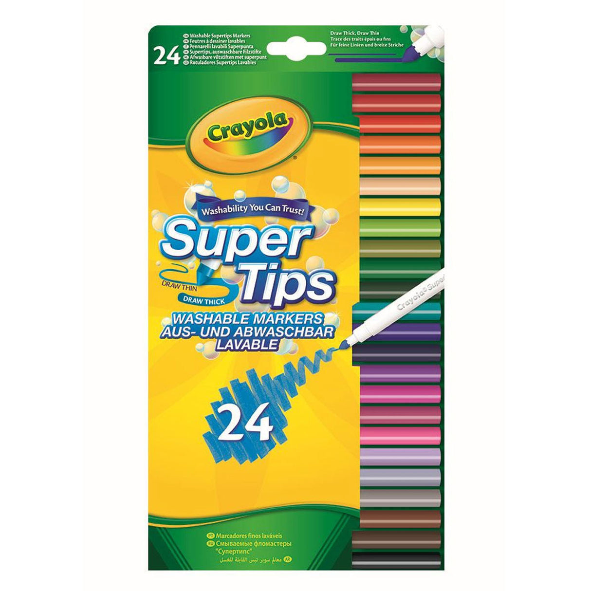 Crayola Felt -Tip stylos avec super point, 24e.