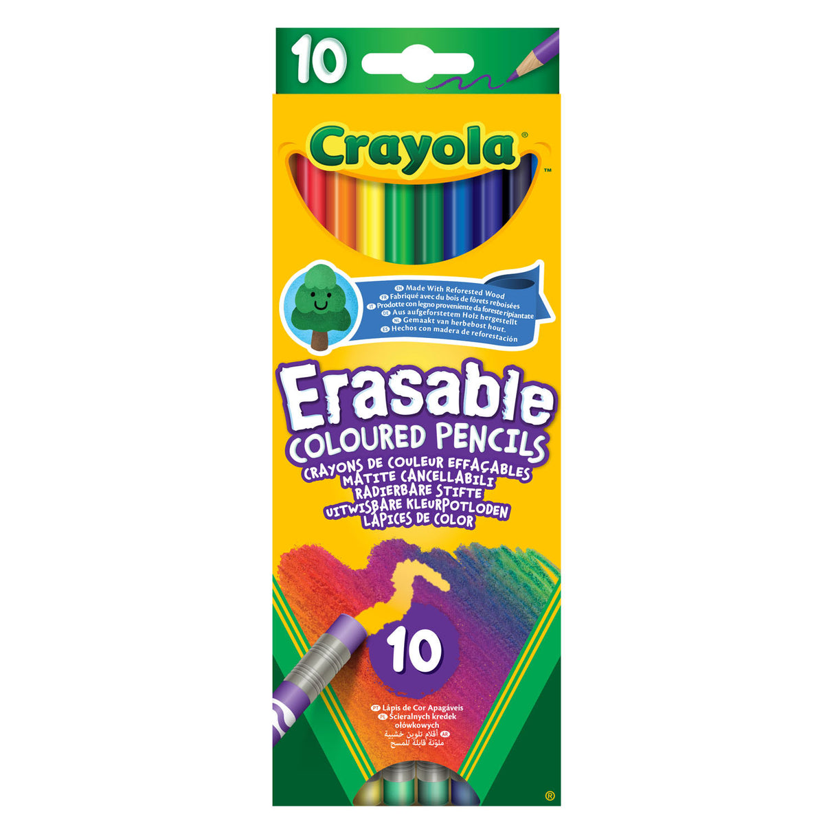 Crayola färgade pennor raderbara, 10: e.