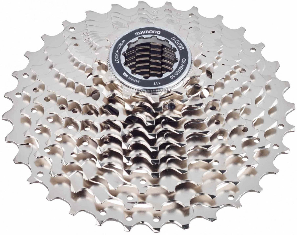 Shimano Cassette 10 Speed ​​CS-HG500 12-28T Silver (opakowanie w miejscu pracy)