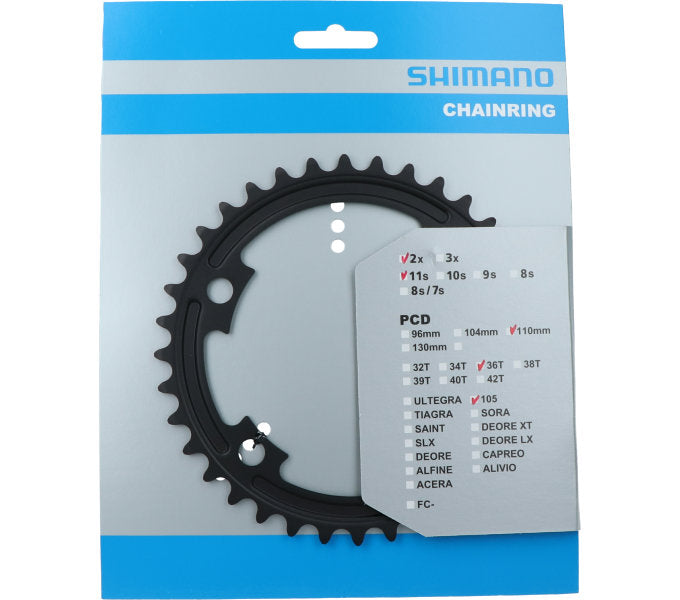 Shimano Kettingblad 105 11V 36T Y1WV36000 FC-R7000 zwart