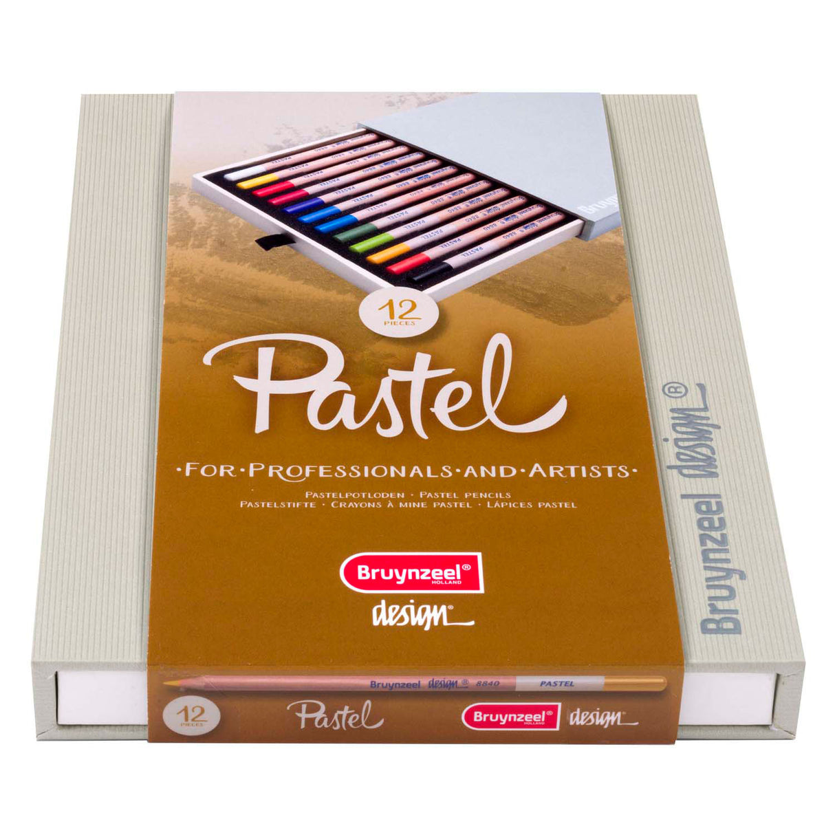 Pastell-Bleistiftbox im Bruynzeel-Design, 12 Farben