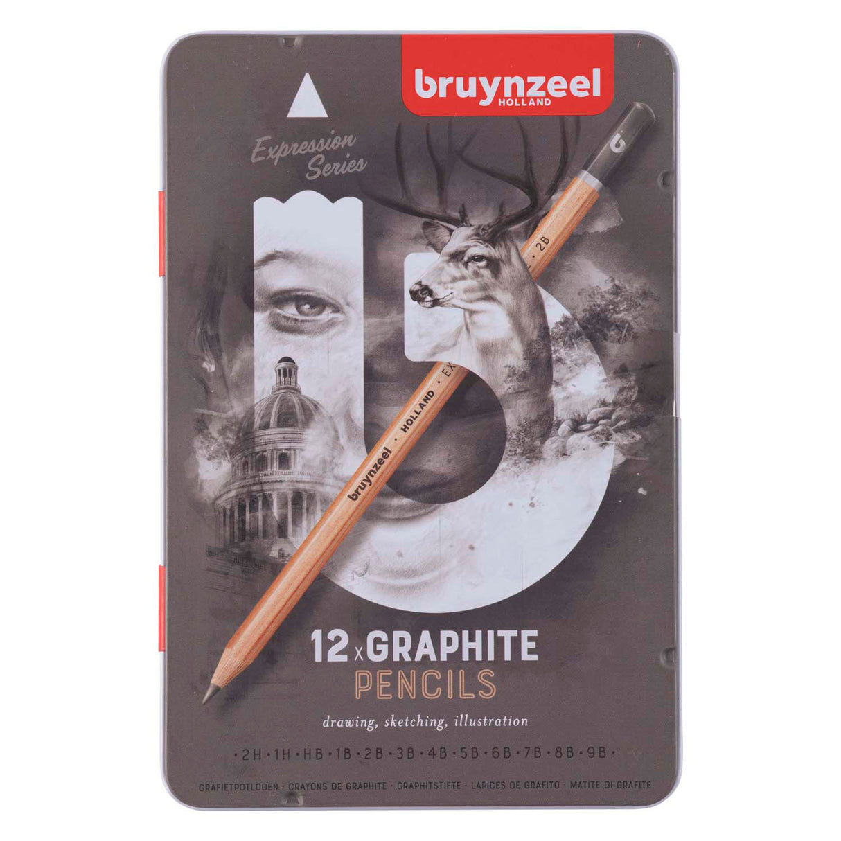 Bruynzeel expression graphite pencils tin 12
