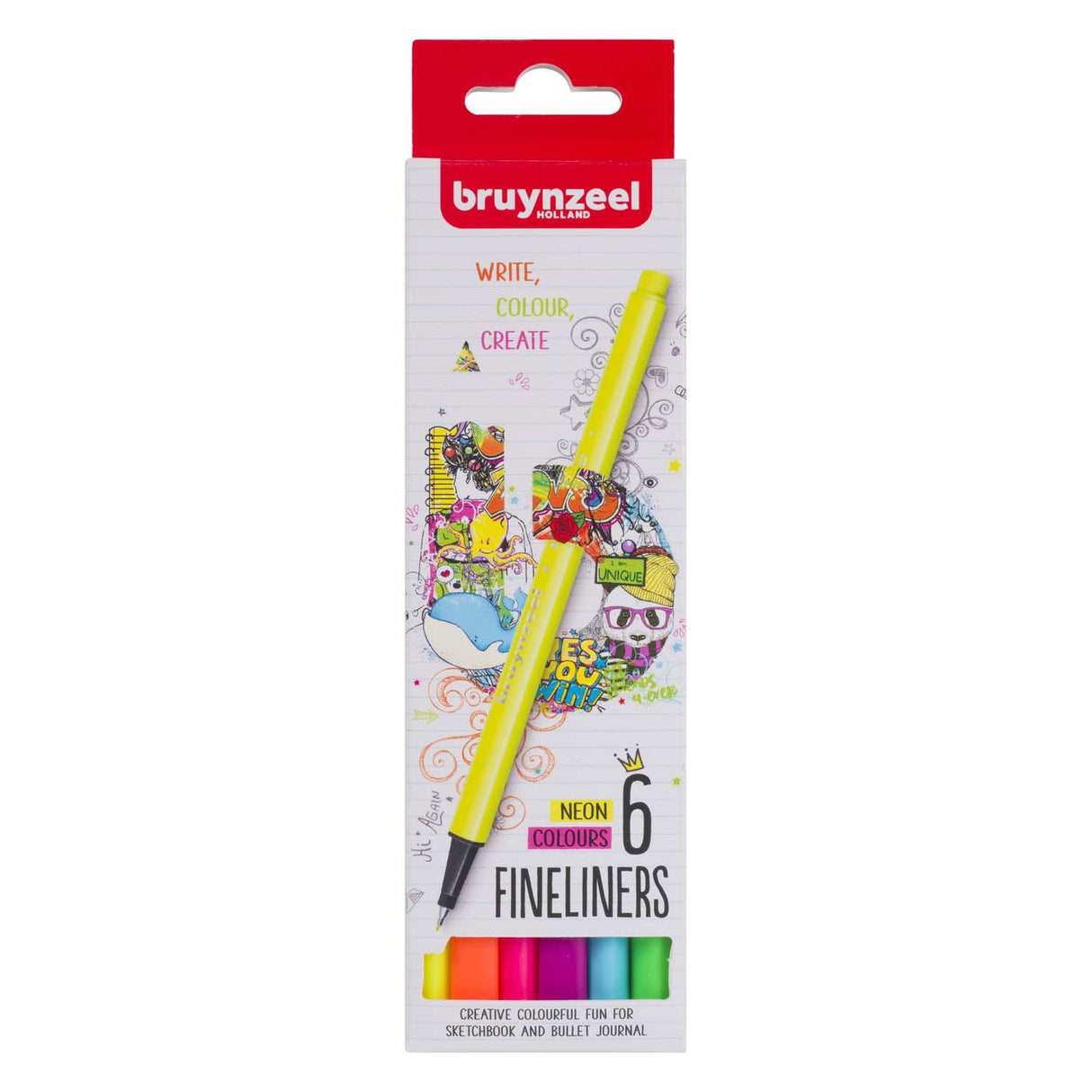 Bruynzeel Fineliner-Set Neon 6 Farben