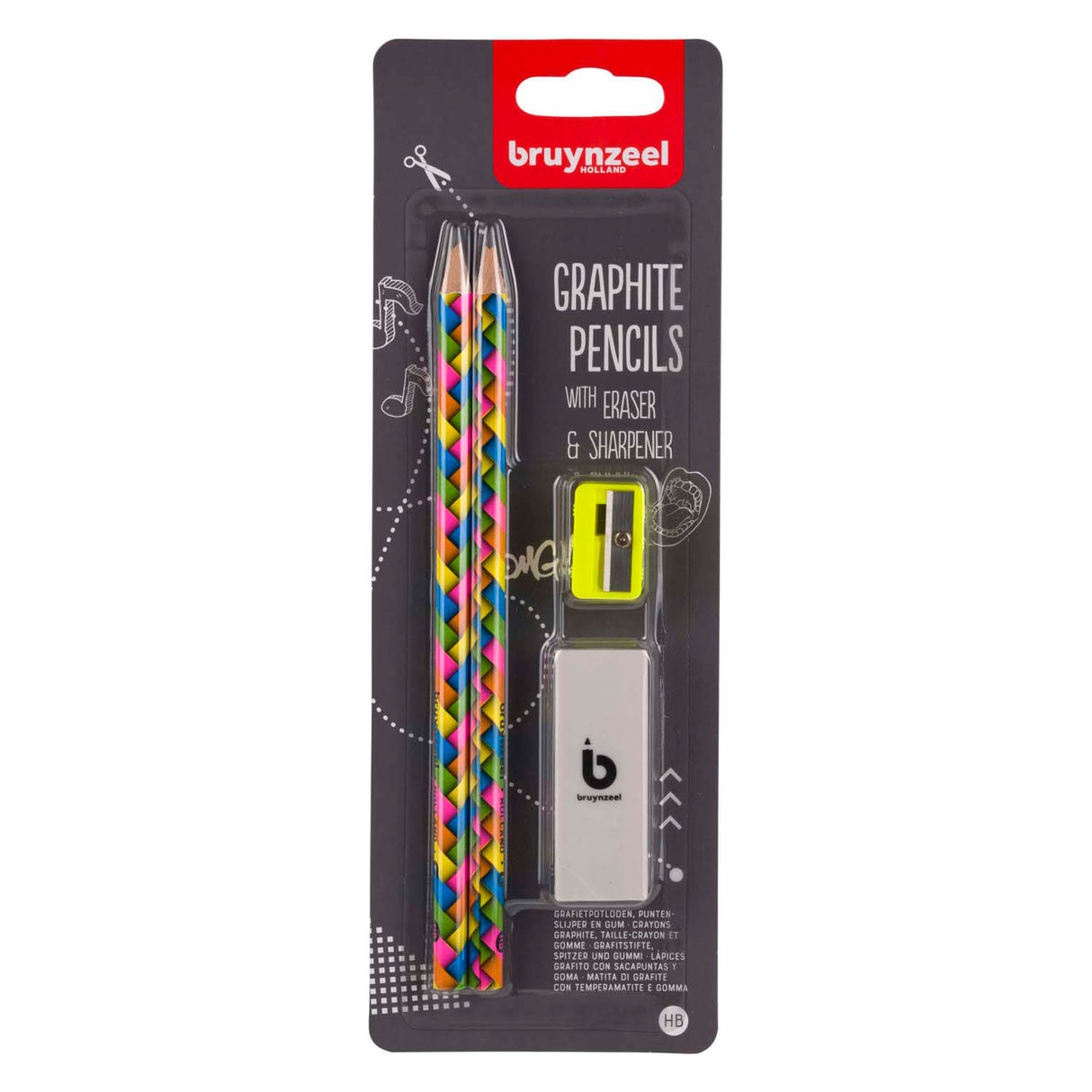 Bruynzeel graphite pencil set neon