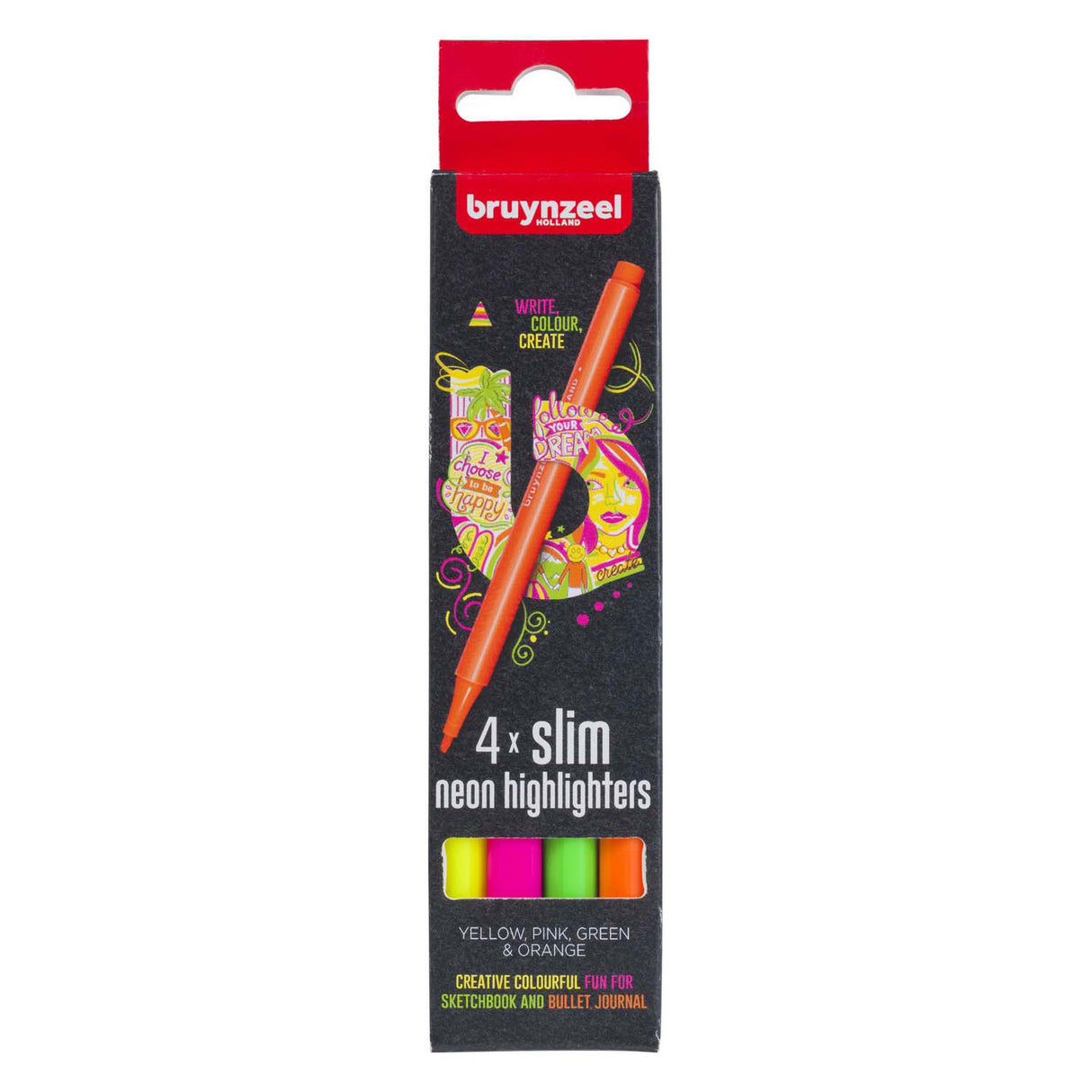 Bruynzeel highlighters narrow set 4 colors