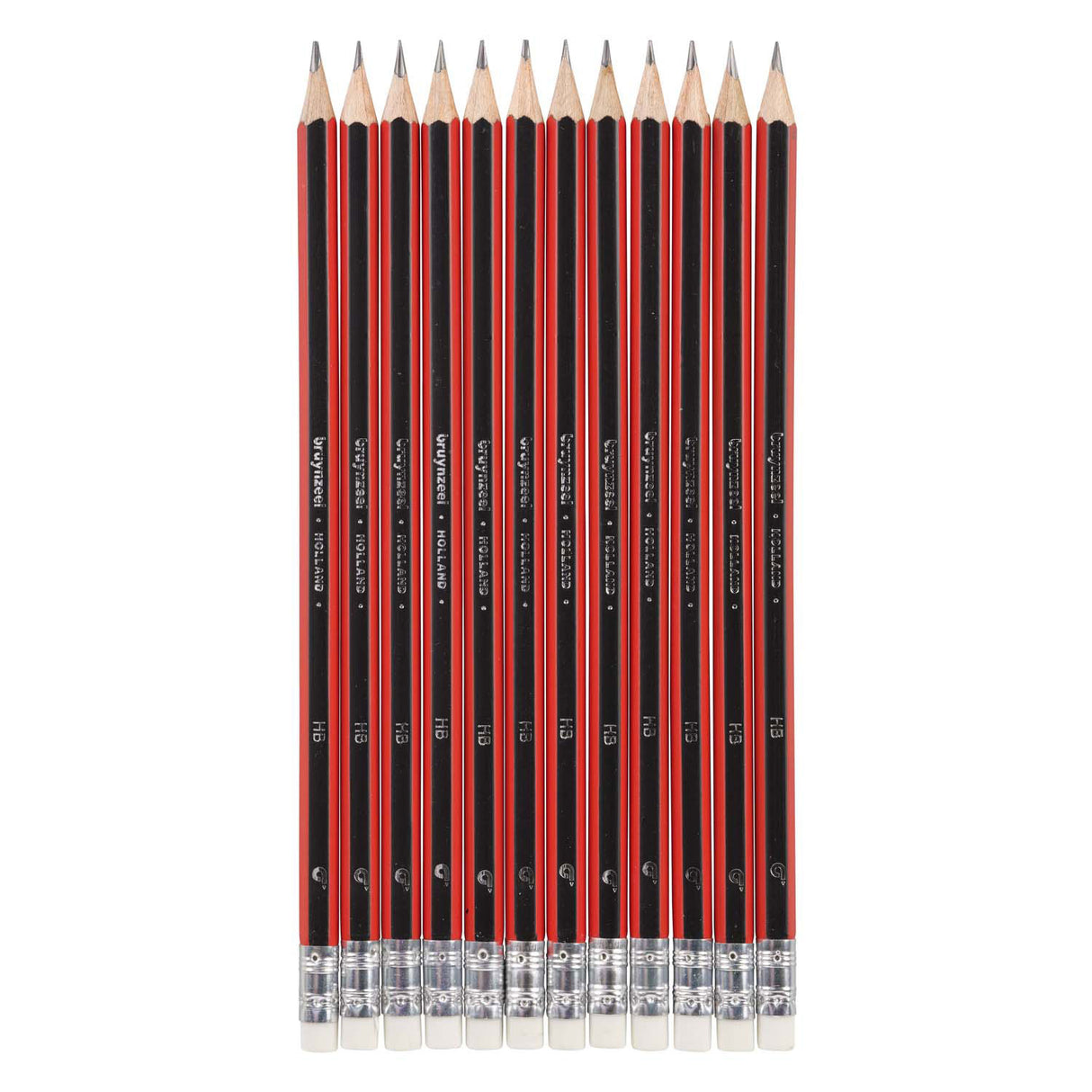 Bruynzeel hb black-red and eraser graphite pencil