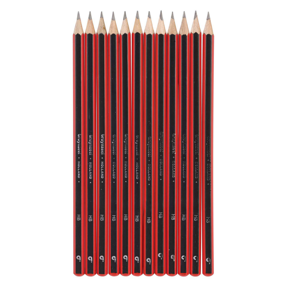 Bruynzeel hb graphite pencil black red