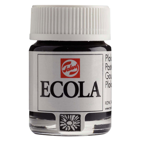 Bruynzeel Ecola Gouachefarbe, Flasche 16 ml, Schwarz 700