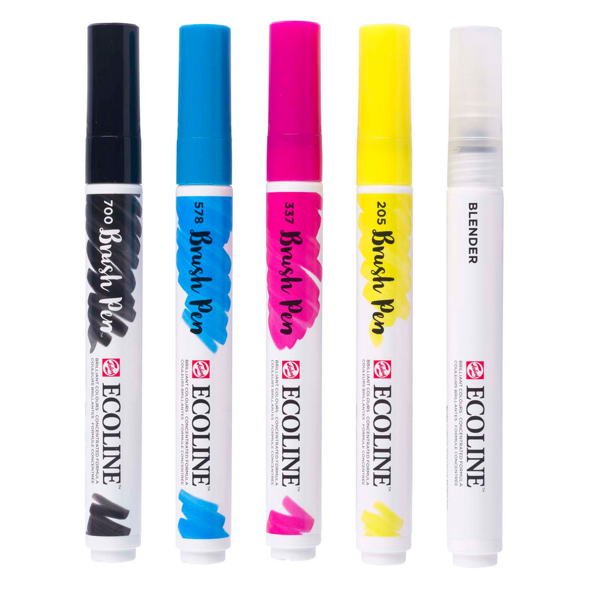 Bruynzeel Ecoline Pinselstift-Set Primär, 5 Farben