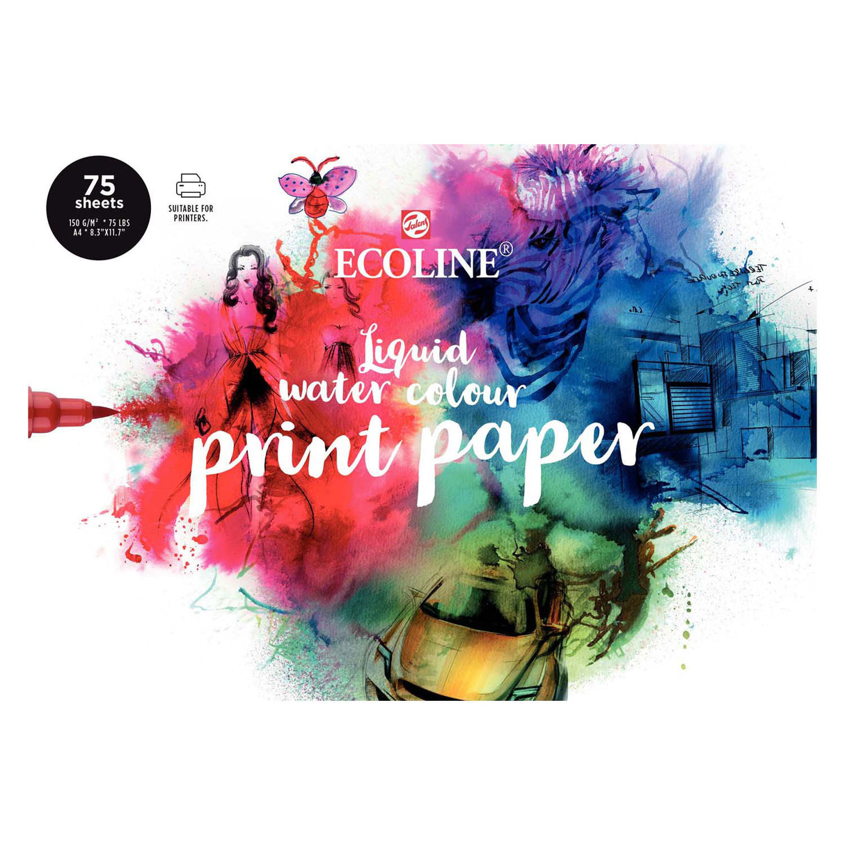 Bruynzeel ecoline printer paper, 21x29.7cm (a4), 150 g m, 75 sheets
