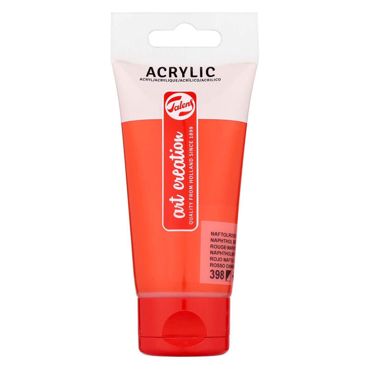 Talens art creation acrylic paint tube 75ml naphthol red light
