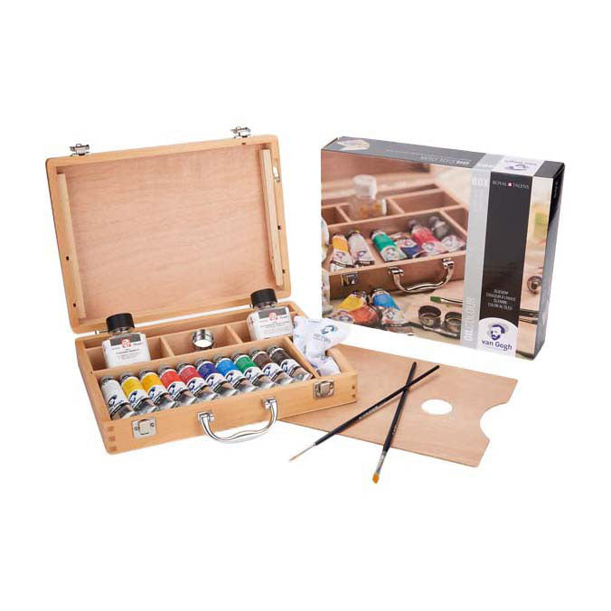 Talens van gogh oil paint box basic with 10 colors 40ml