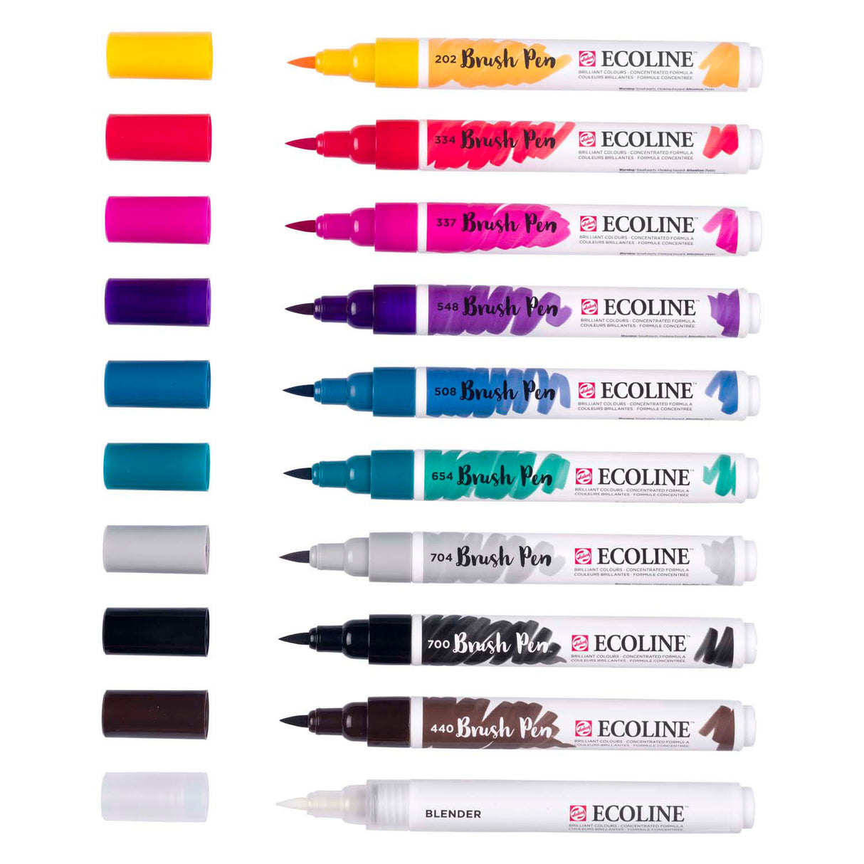 Bruynzeel ecoline brush pen set galaxy, 10 colors