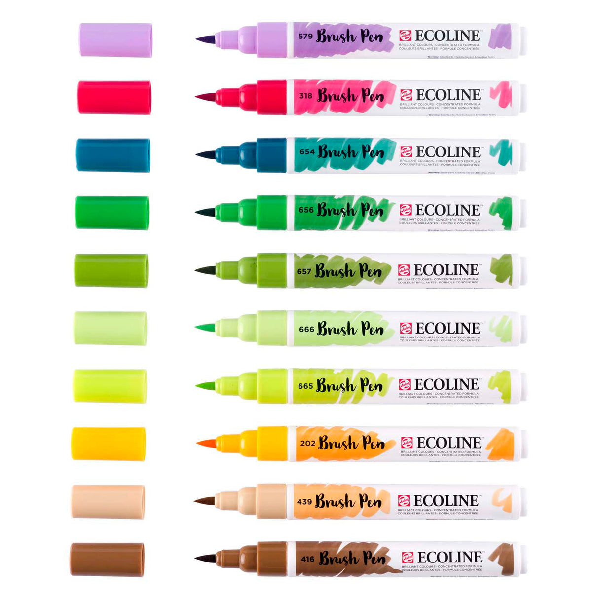 Bruynzeel ecoline set botaničnih čopičev, 10 barv