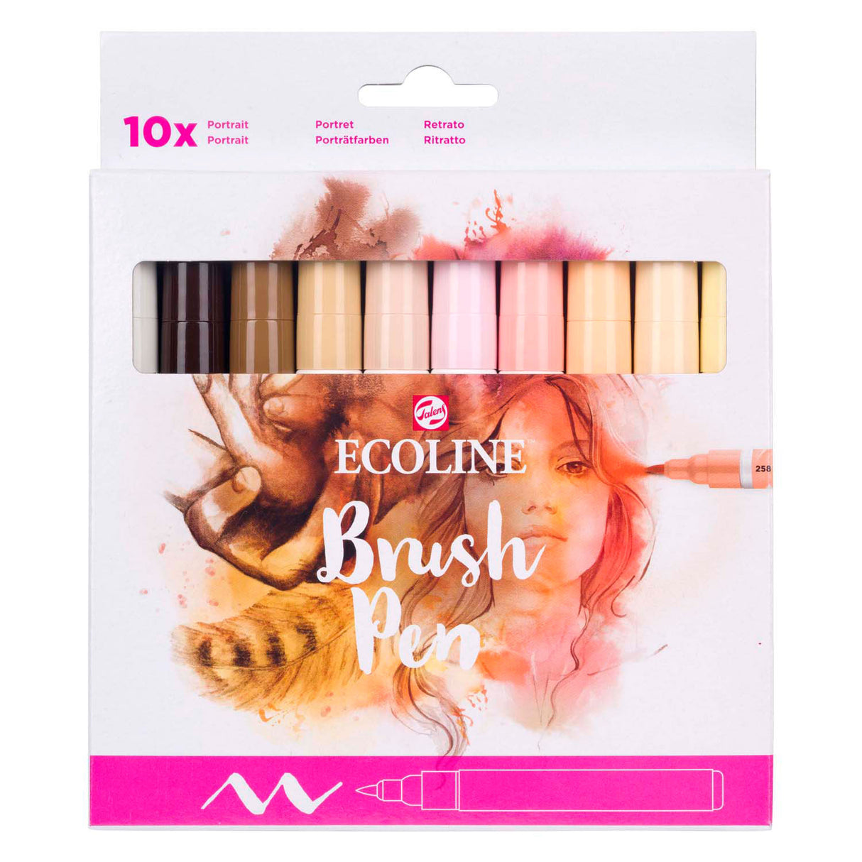 Ecoline brush pen set portrait, 10 colours