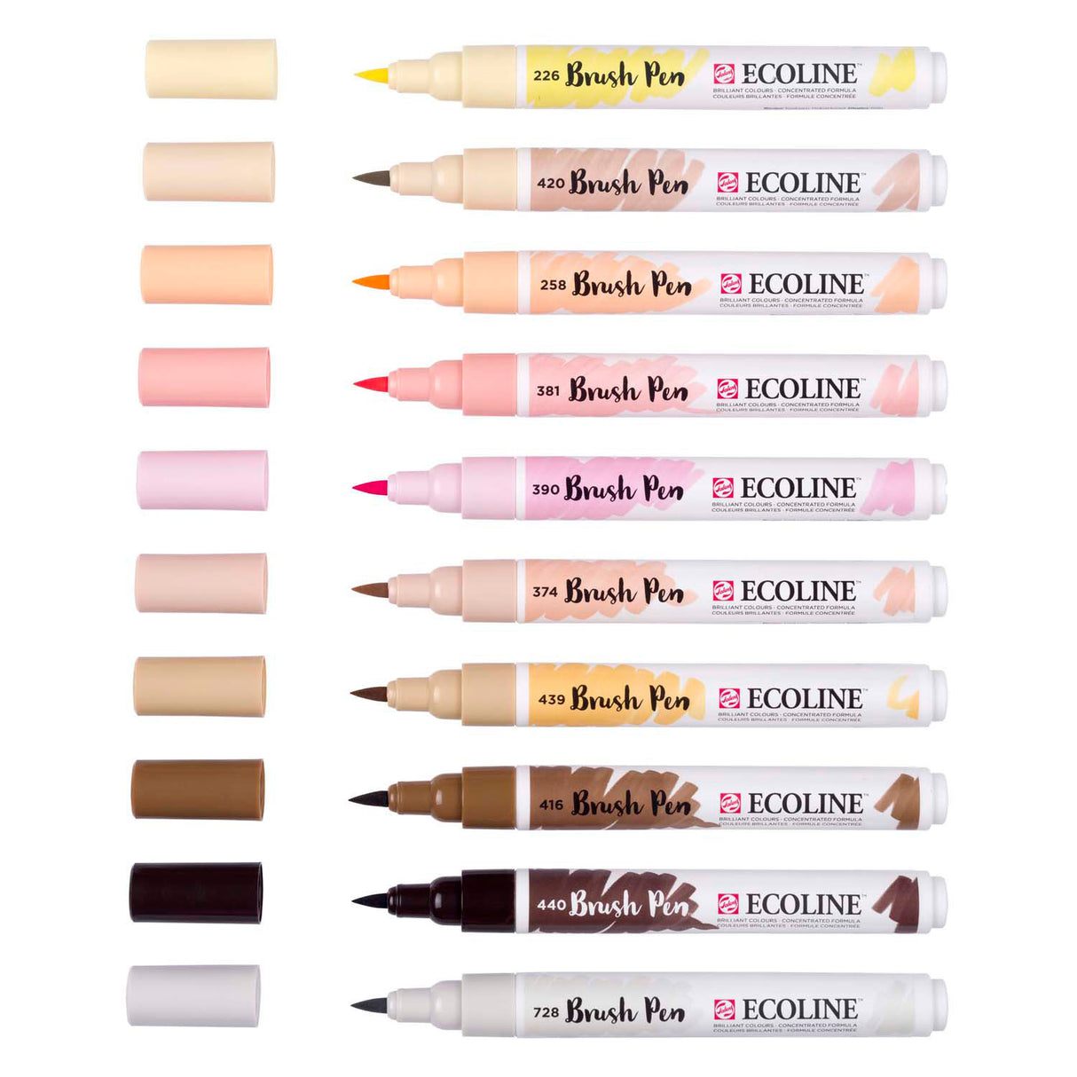 Ecoline brush pen set portrait, 10 colours