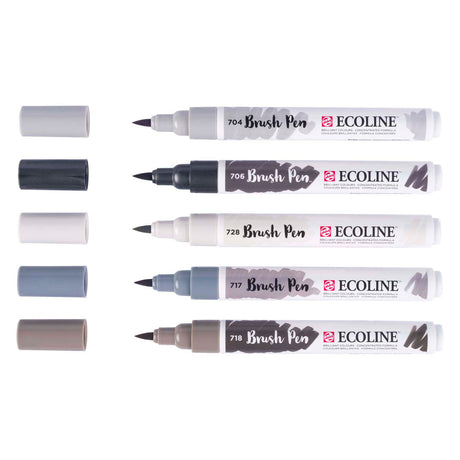 Bruynzeel ecoline penselpennsett skygge, 5 farger