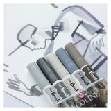 Ecoline brush pen set shadow, 5 colors