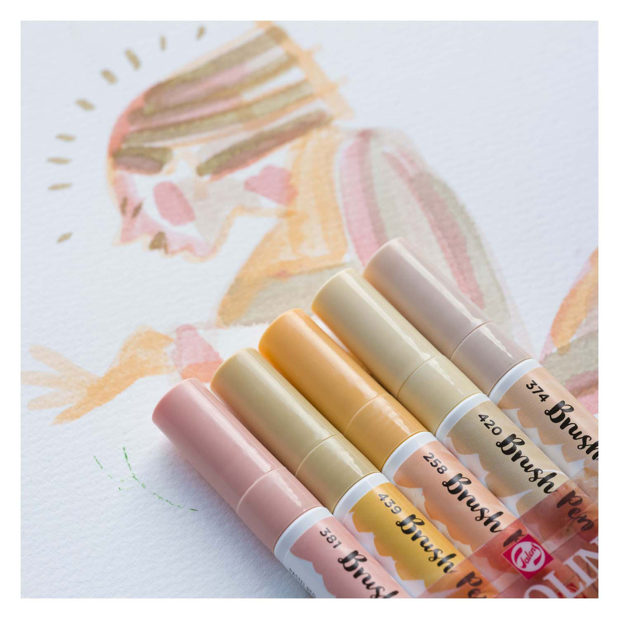 Ecoline brush pen set portrait, 5 colors
