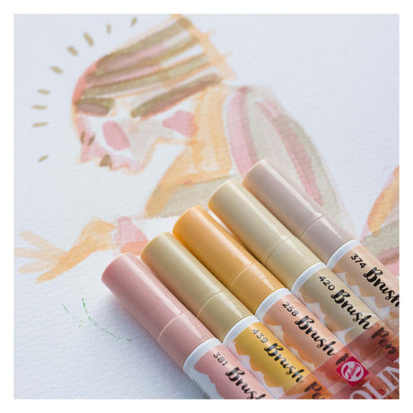 Bruynzeel ecoline penselpennsett portrett, 5 farger