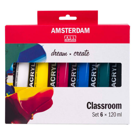 Bruynzeel Amsterdam standard serie akrylmaling utdanningssett 120ml, 6 stk.
