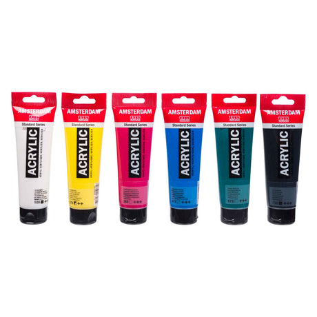 Zestaw edukacyjny do farb akrylowych z serii Amsterdam Standard | 6 x 120 ml
