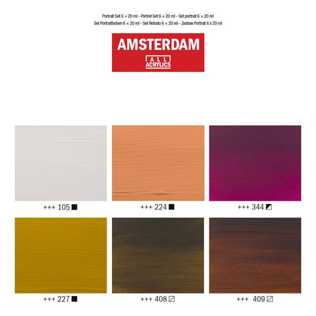 Bruynzeel Amsterdam Standard Serie Acrylfarben Portrait Set 20ml, 6 Stéck.