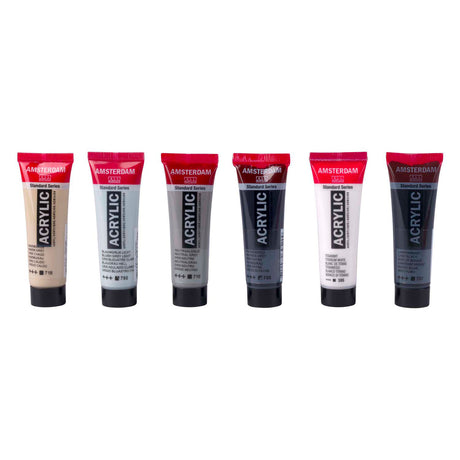 Bruynzeel Amsterdam standard series acrylic paint gray tones set 20ml, 6 pcs.