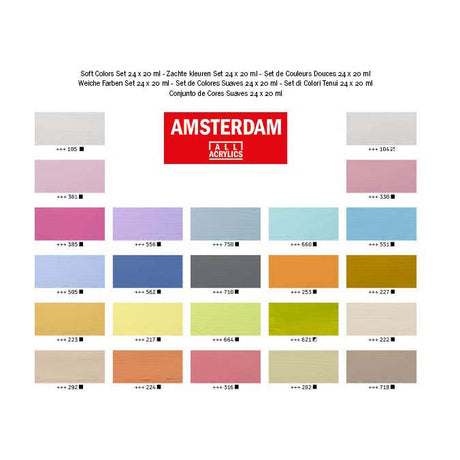Bruynzeel Amsterdam standardní série akrylových barev sada jemných barev 20ml, 24 ks.