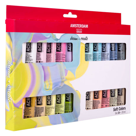 Bruynzeel Amsterdam standardní série akrylových barev sada jemných barev 20ml, 24 ks.