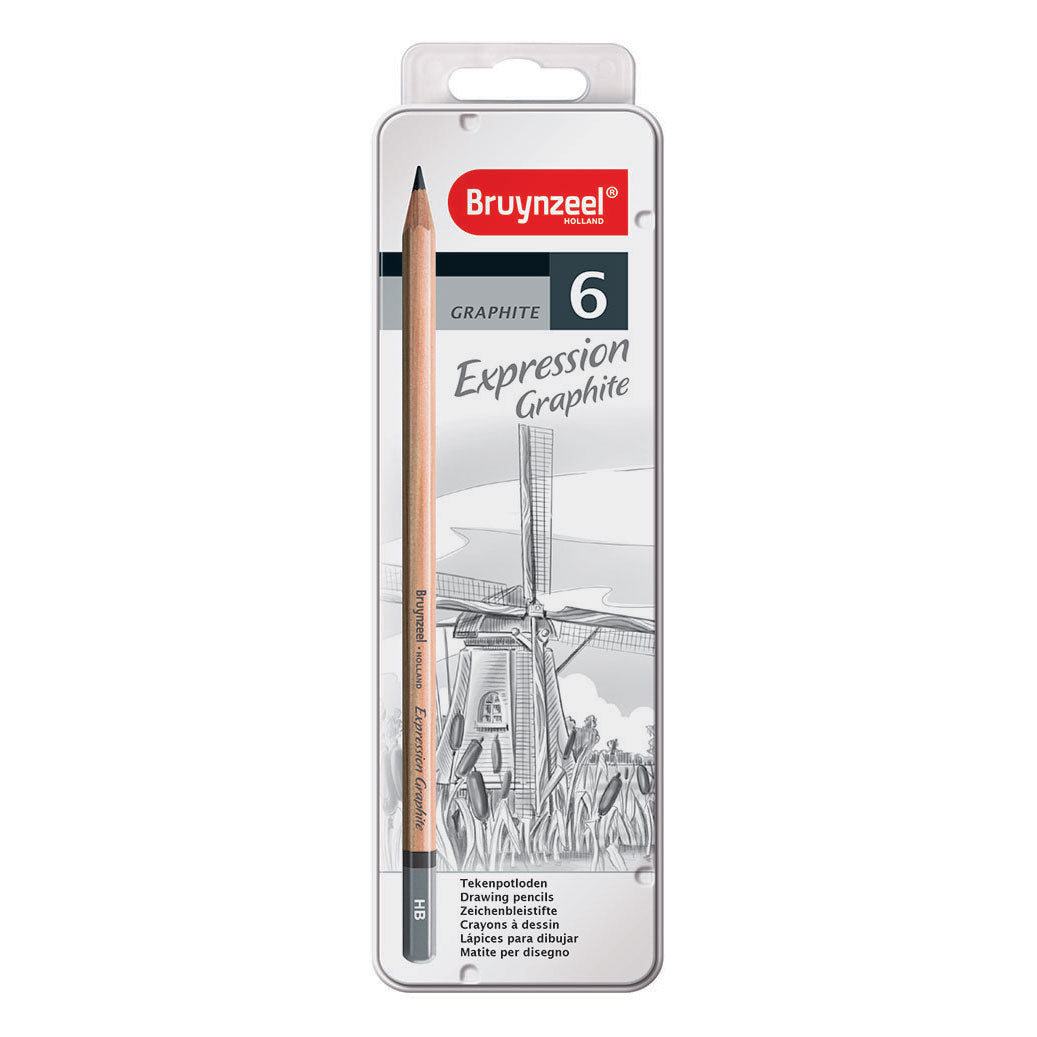 Bruynzeel Ausdrock Grafit Bläistëfter - Blech - 6 Stécker