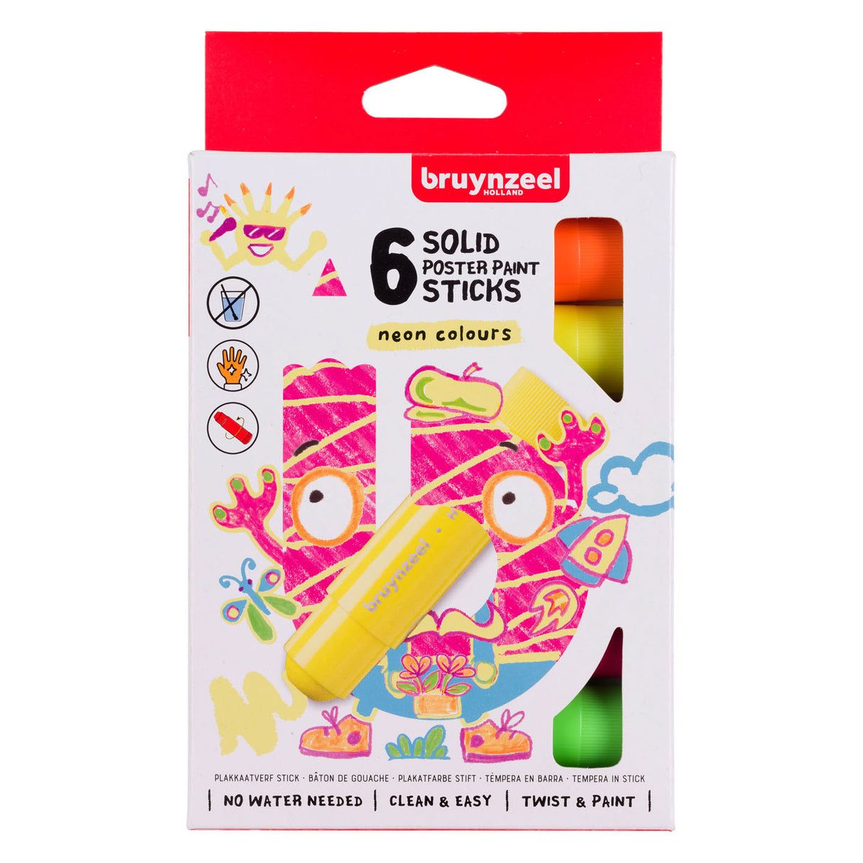 Bruynzeel Plakkaat Paint Sticks Neon, 6st.