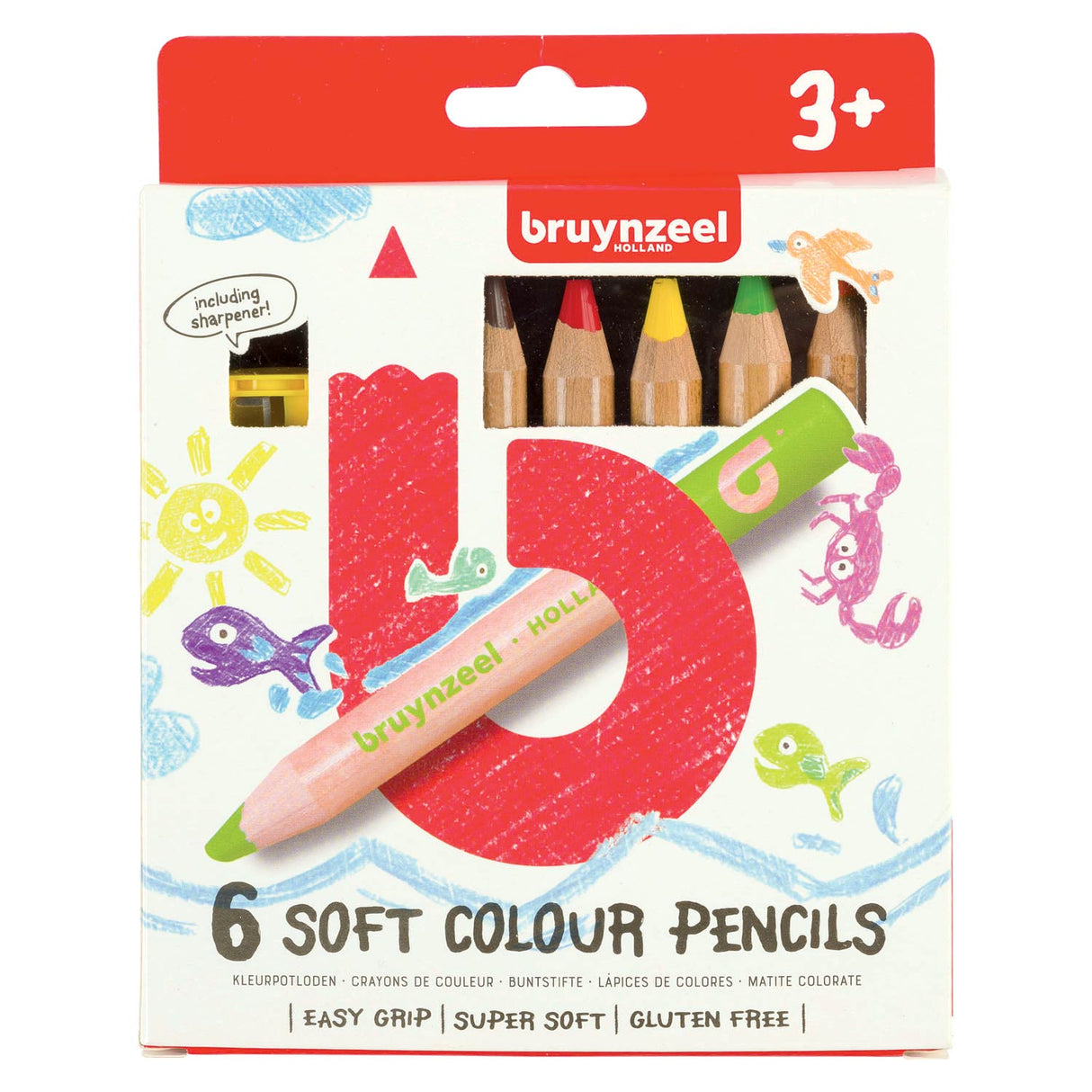 Bruynzeel Kids Soft Colored Crayons, 6e.