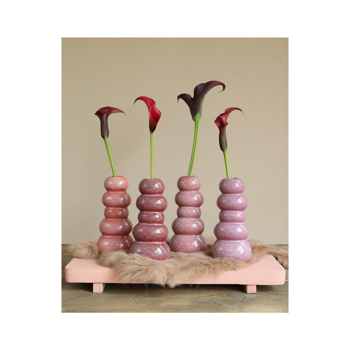 Ideas 4 seasons pebble vase h15xø7cm pink 4ass colours