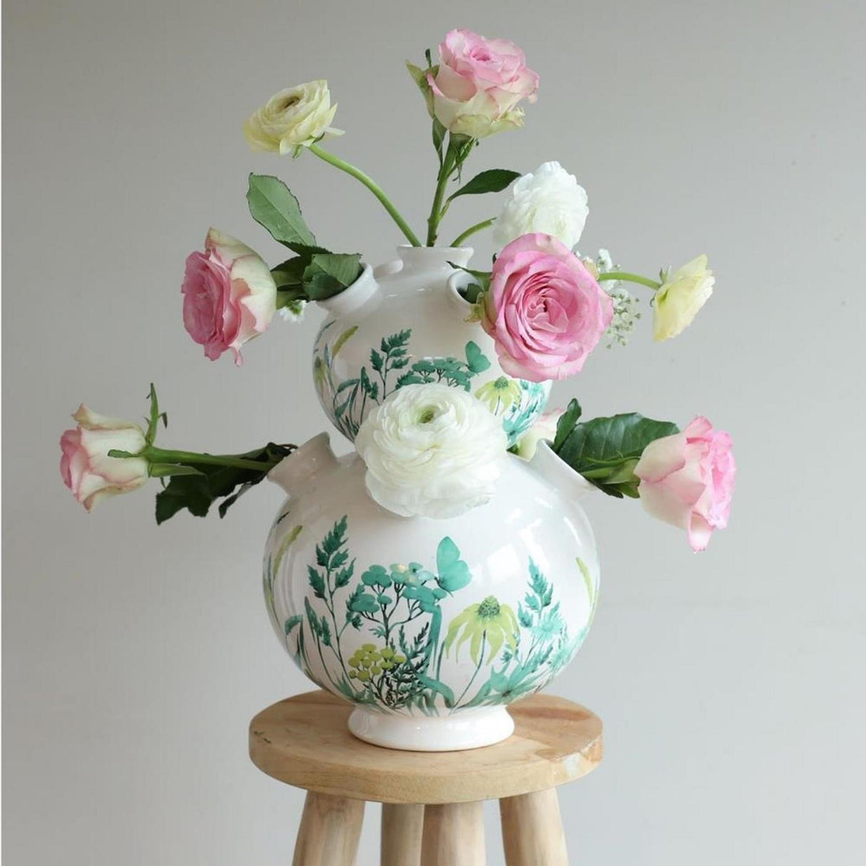 Ideas 4 seasons tulip vase with print small ø13cm green
