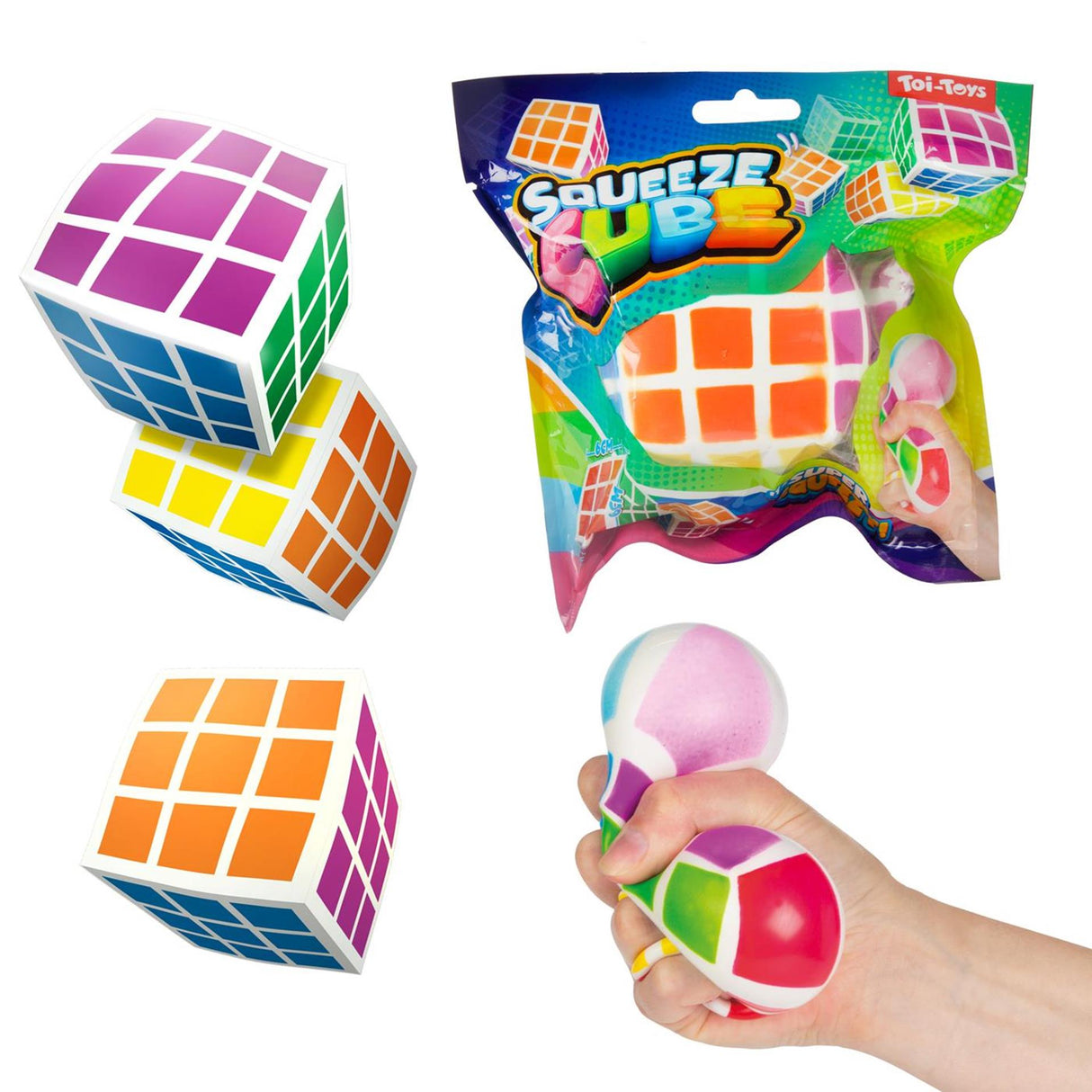 Toi-toys fun squeeze cube magical puzzle 6cm